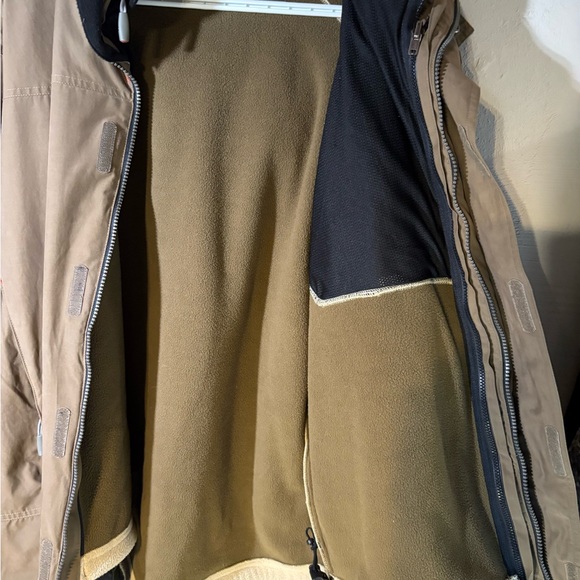 Timberland 2 Layer Winter Coat Olive Brown Sz  L  Zip out Liner Orange Accents - Picture 8 of 11